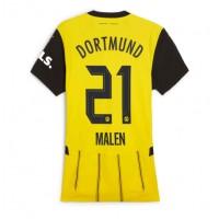 Camisa de Futebol Borussia Dortmund Donyell Malen #21 Equipamento Principal Mulheres 2024-25 Manga Curta